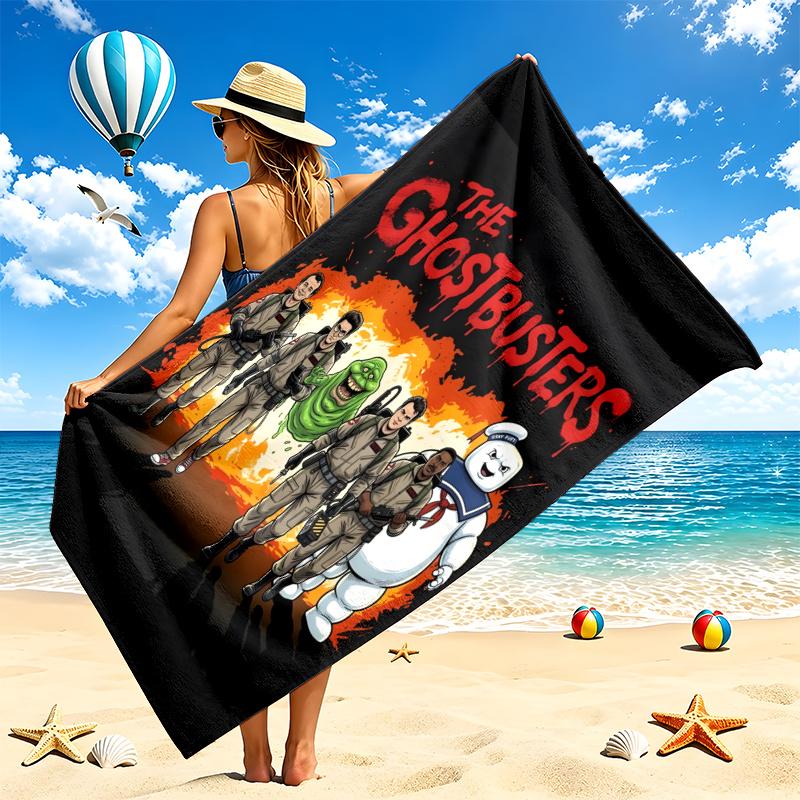 Ghostbusters Beach Towel Quick Dry Soft MicrofiberSand Resistant Oversized Cabana Bath Sheet for Swimming Pool Travel Gift