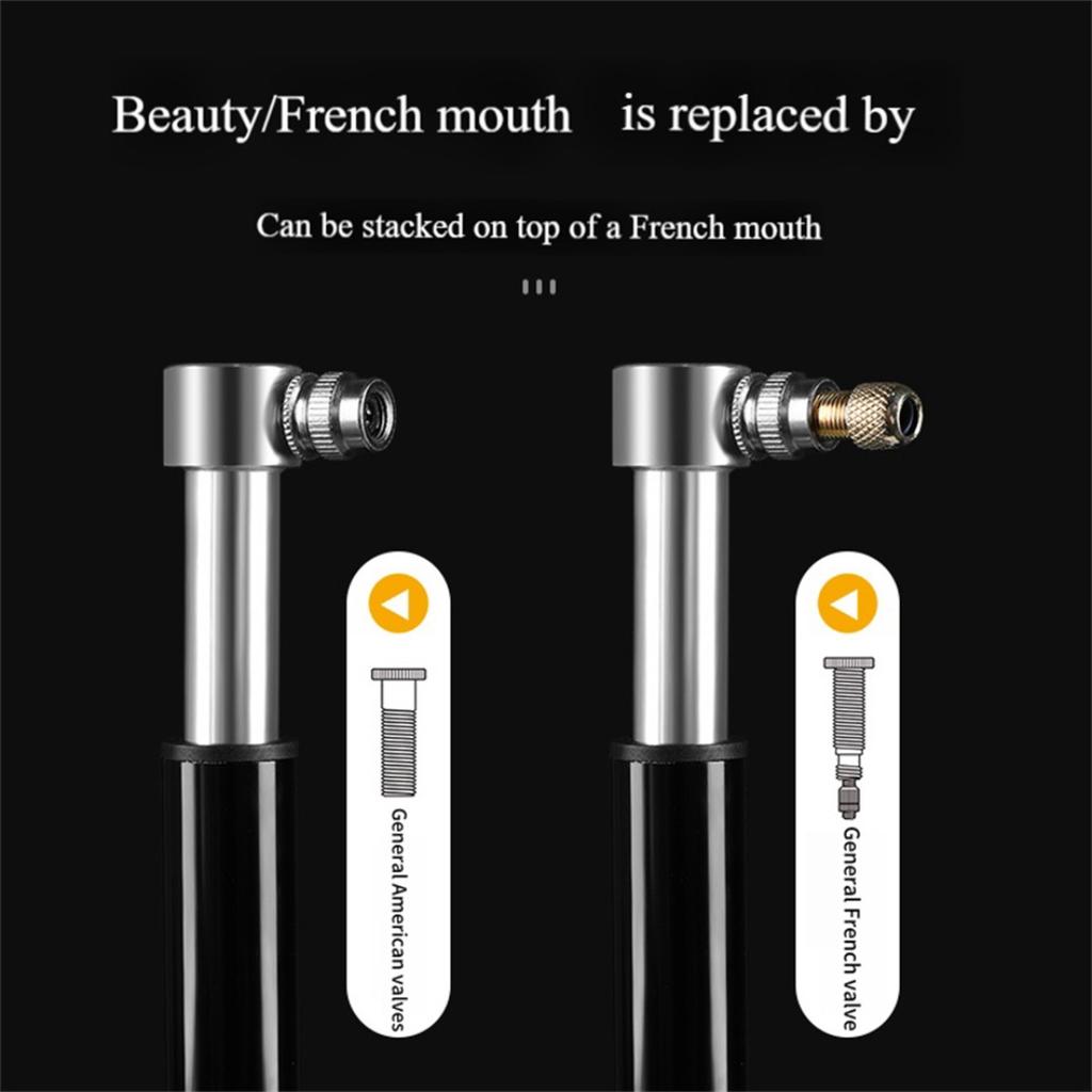 Mountain Bike Aluminum Mini Pump Portable Road Bike Pump Universal for American and French Valve Handheld Basketball Inflator