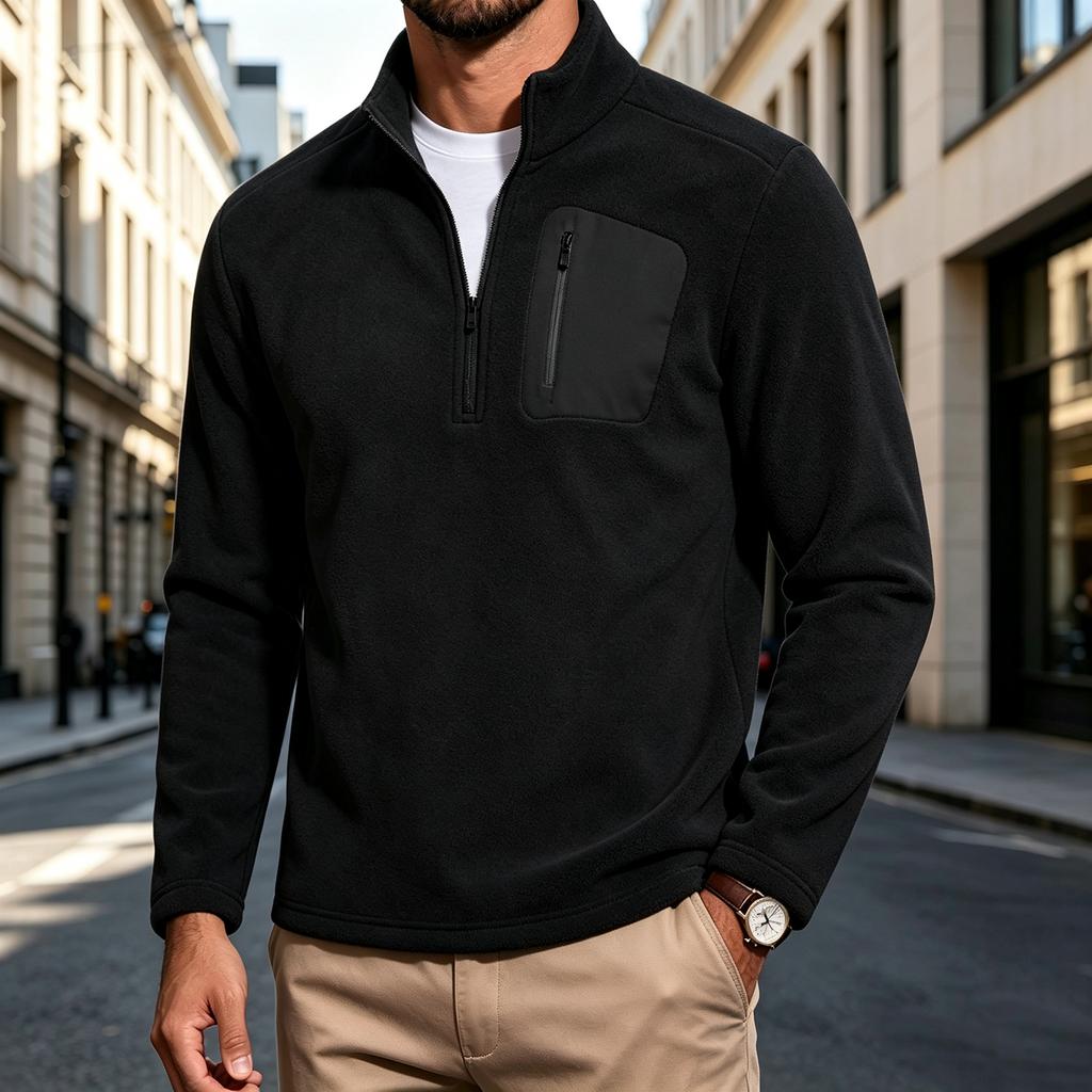 Halbzip-Pullover mit Stehkragen für Herren und Damen, Dickes Vielseitiges Lässiges Sweatshirt