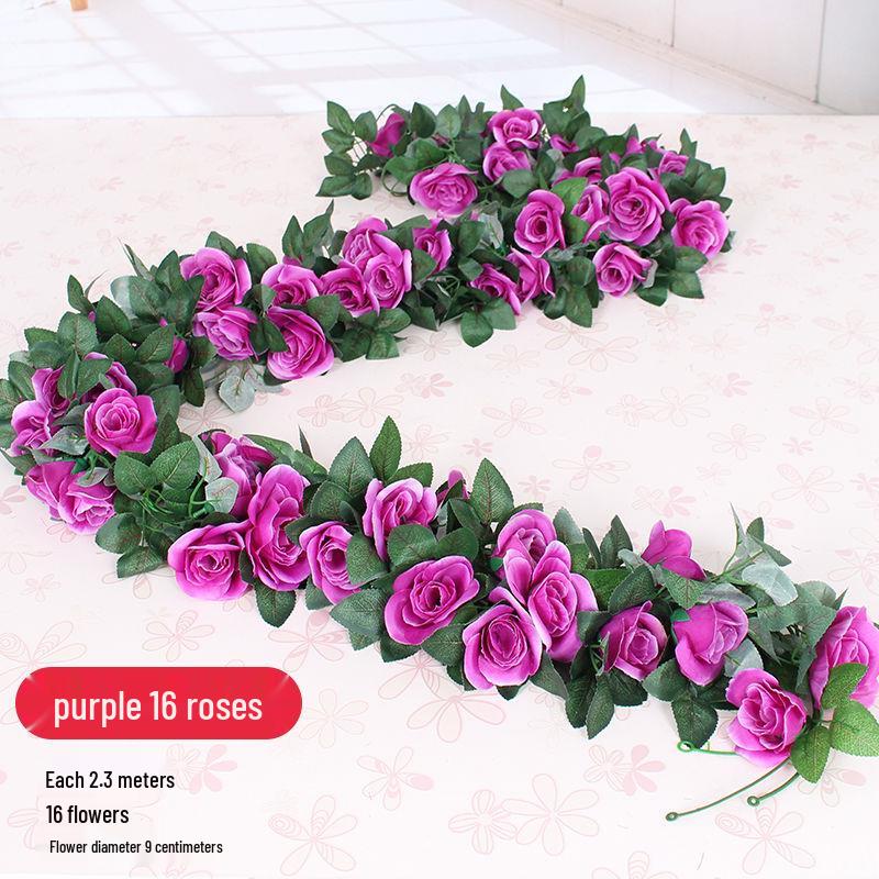 Artificial Rose Flower Vine for Balcony, Staircase, and Railings Decoration