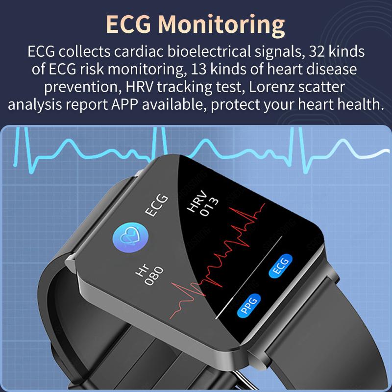 SACOSDING Hygieia-002s Pro-C Blood Pressure ECG+PPG Smart Watch Men Heart Rate Blood Oxygen Health Body Temperature Smartwatch Women