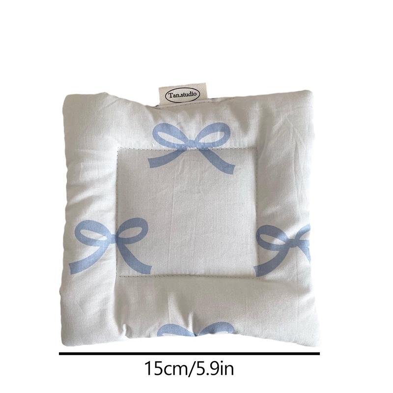 Korean Bow Cotton Coaster Key Storage Jewellery Mat Double-Sided Thickened Fabric Sweet Drawstring Portable Accessories