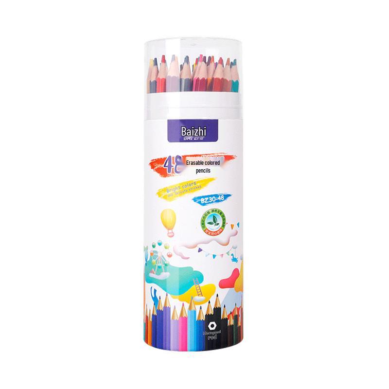 Oil-Based, Erasable Colored Pencils & Crayons Set: 24, 36, 48 Colors for Kids & Students