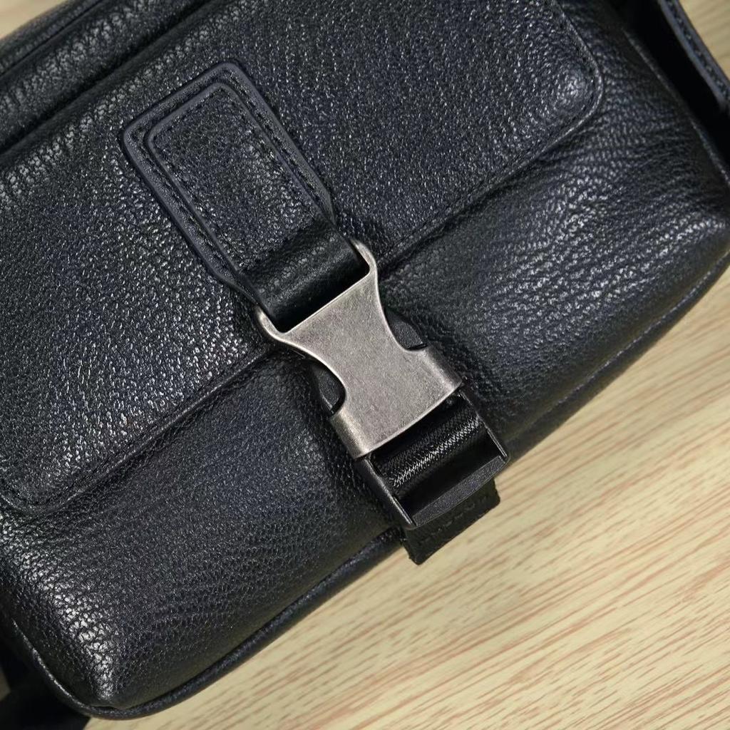 Men's Leather Shoulder Crossbody Bag Cross Mobile Phone Small Bag Outdoor Casual Cowhide Slanting Bag