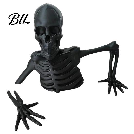 Skeleton Ornament for Halloween Planter Ornament, Glow-in-The-Dark Figurine, Break Through The Spooky Plant Pot Accessories Soil Human with Adjustable