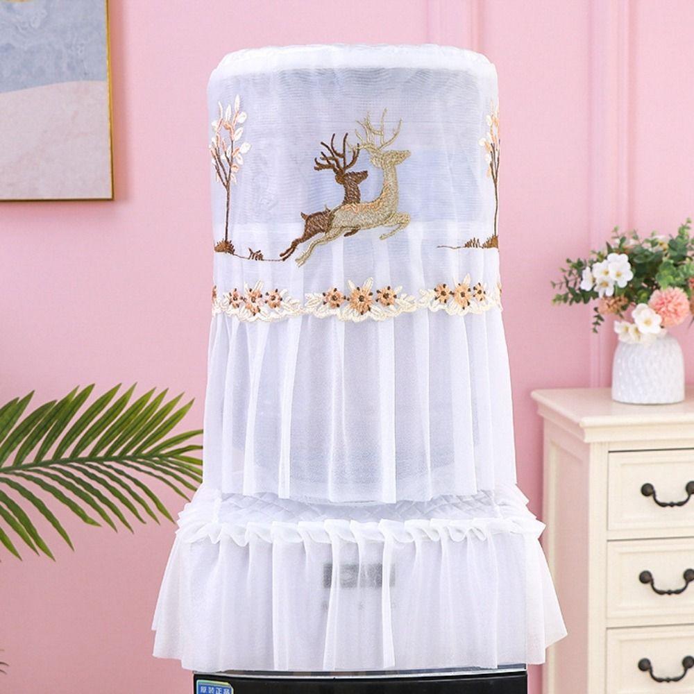 2pcs/set Fashion Embroidered Bucket Dust Cover Reusable Water Dispenser Bucket Sleeve Office