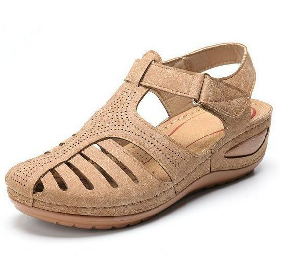 New Retro Summer Wedge Heel Closed-Toe Sandals for Women