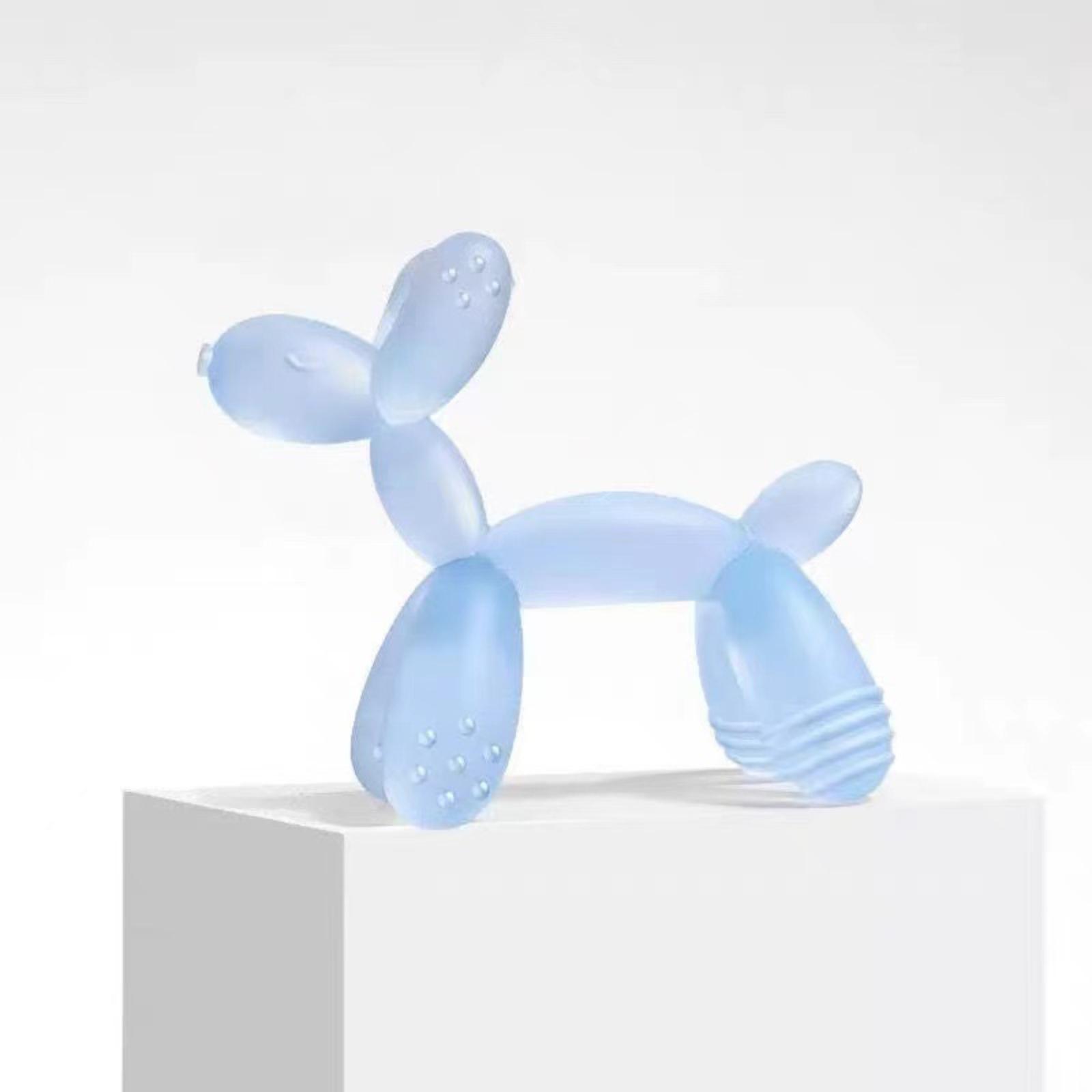 Baby Zahnungsspielzeug Ballonhund Form Silikon Beißring Weich Lebensmittelqualität Kauspielzeug Sicher für Säugling Kleinkind Mundpflege one size blau