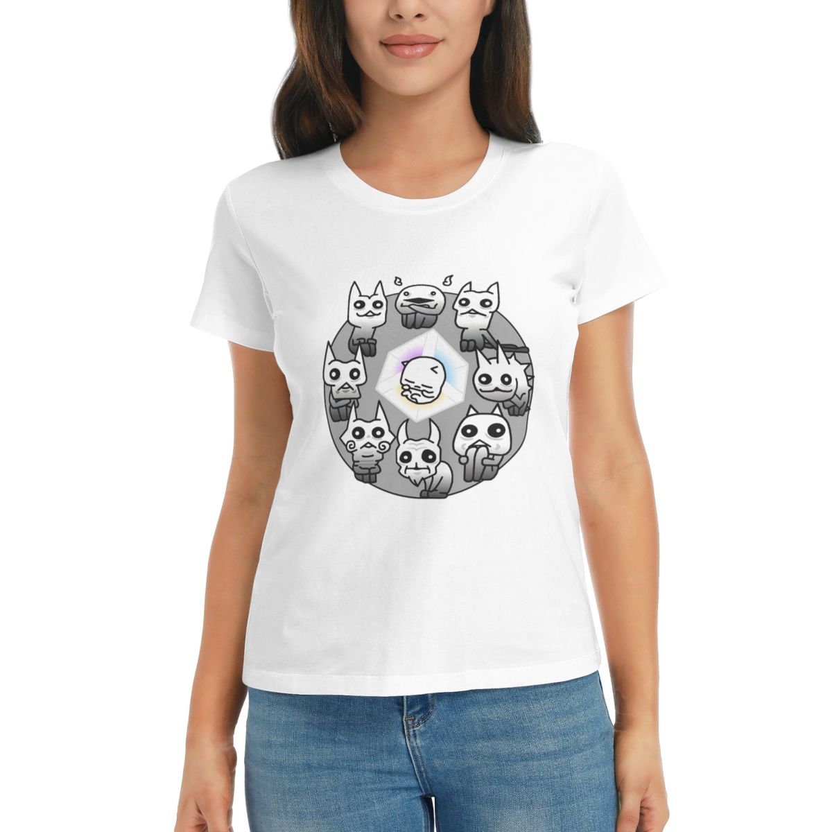 

Women TShirt Battle Cats Nekoluga Mural Summer Short Sleeve Tees ONeck Cotton T Shirts Clothes Tops Streetwear S