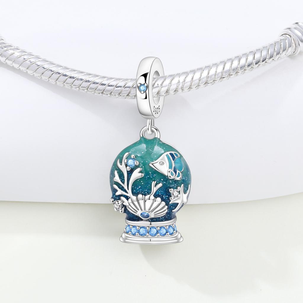 Copper Marine Life Crystal Ball Beads Original Pendants Bracelet Charm Jewelry Party Diy Trendy Gifts