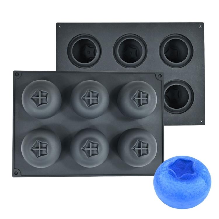 Silicone Molds For Baking Blueberry Shape Mousse Cake And Dessert Puddings with 6 Cavity Design for Home Baking