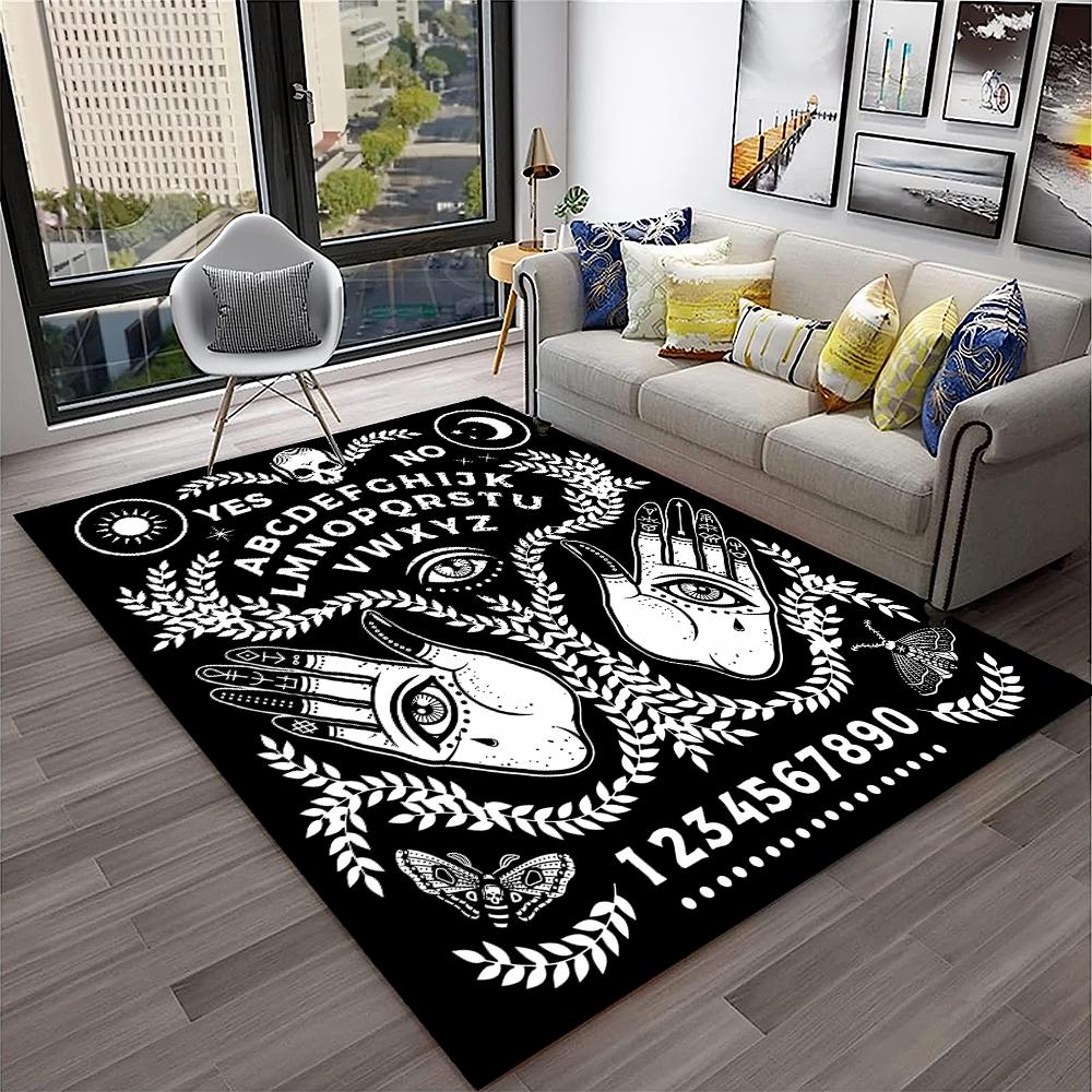 Gothic Ouija Tarot Witchcraft Horror Carpet Rug for Home Living Room Bedroom Sofa Doormat Decor,Kid Area Rug Non-slip Floor Mat