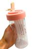 Water Bottle Drink With Straw Durable With Graduated Filter 600 Ml