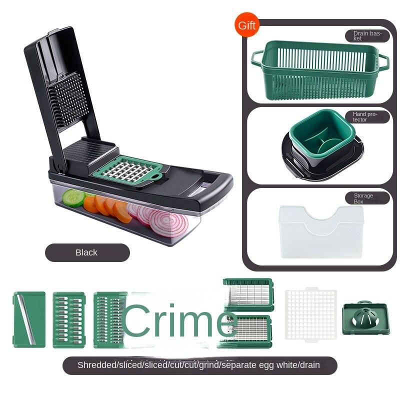 

Овощерезка, Многофункциональный измельчитель, Нарезка кубиками, Слайсер, Многофункциональная овощерезка, Кухонные принадлежности чёрный