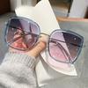 New Square Sunglasses Women Luxury Design Big Frame Gradient Cat Eye Sun Glasses for Women Driving Eyeglasses UV400 Eyewear