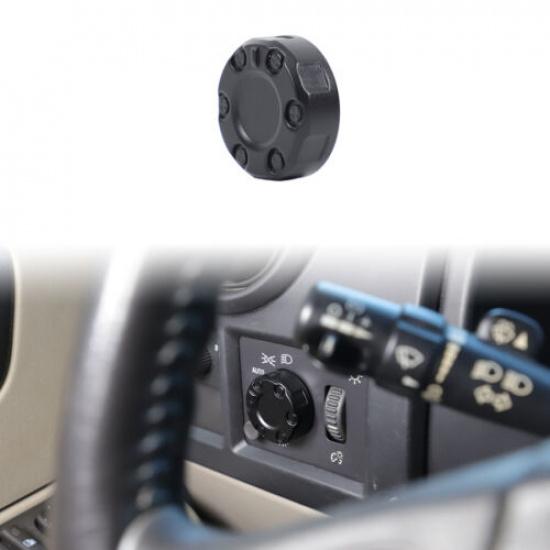 Mecha Black Headlight Switch Knob Cover Trim Ring For Hummer H2 2003-2007