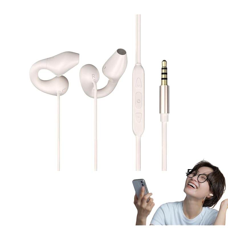 

DearJapan [2025 Improved mid-bass ear cuff] open year earphones wired ear hook don t cover your ears Doesn t get stuffy Does not interfere with