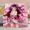 Demon Slayer Anime Flannel Blanket - Soft Warm Perfect for Sofa, Bedding Camping Travel Office Home Decor -QJY