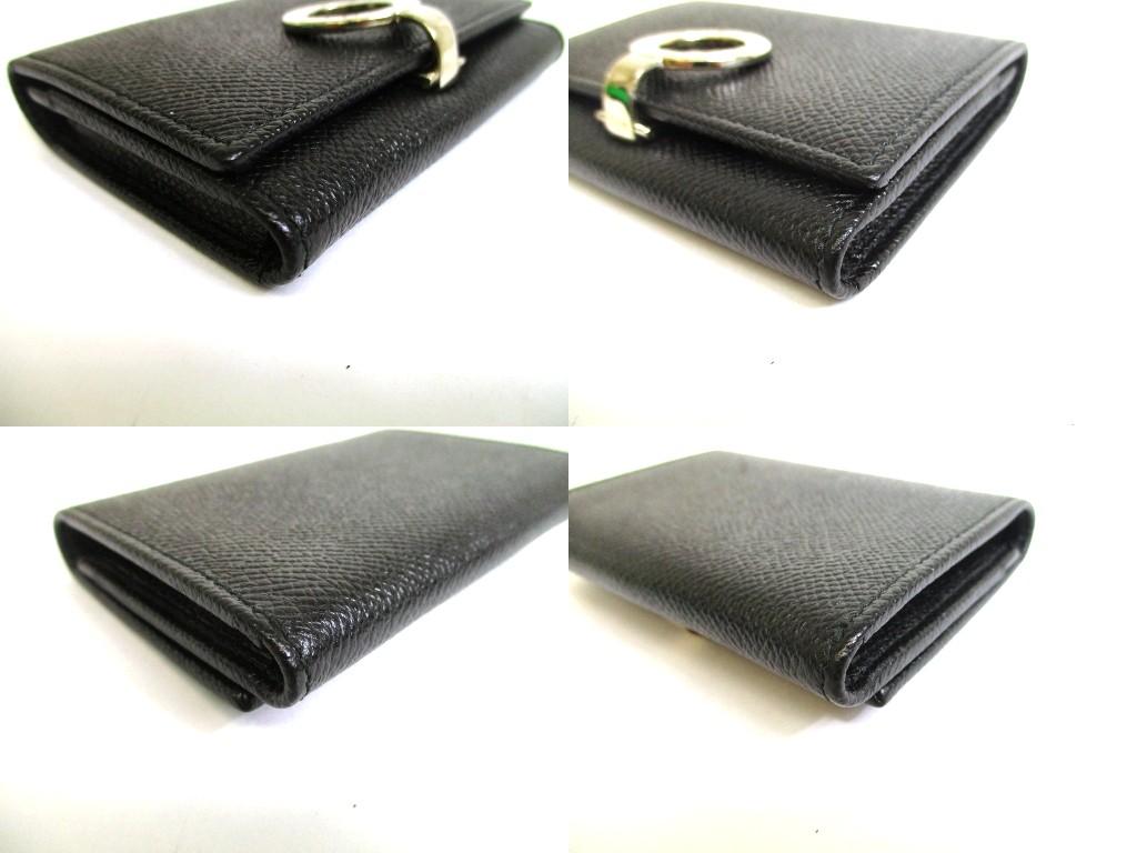 Authentic BVLGARI Logo Clip Black Leather Business Card Case Card Holder #b061  Seller refurbished
