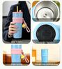 Car Ice Cooler Cup with Straw - 304 Stainless Steel Insulated, Large Capacity Household Water Cup  