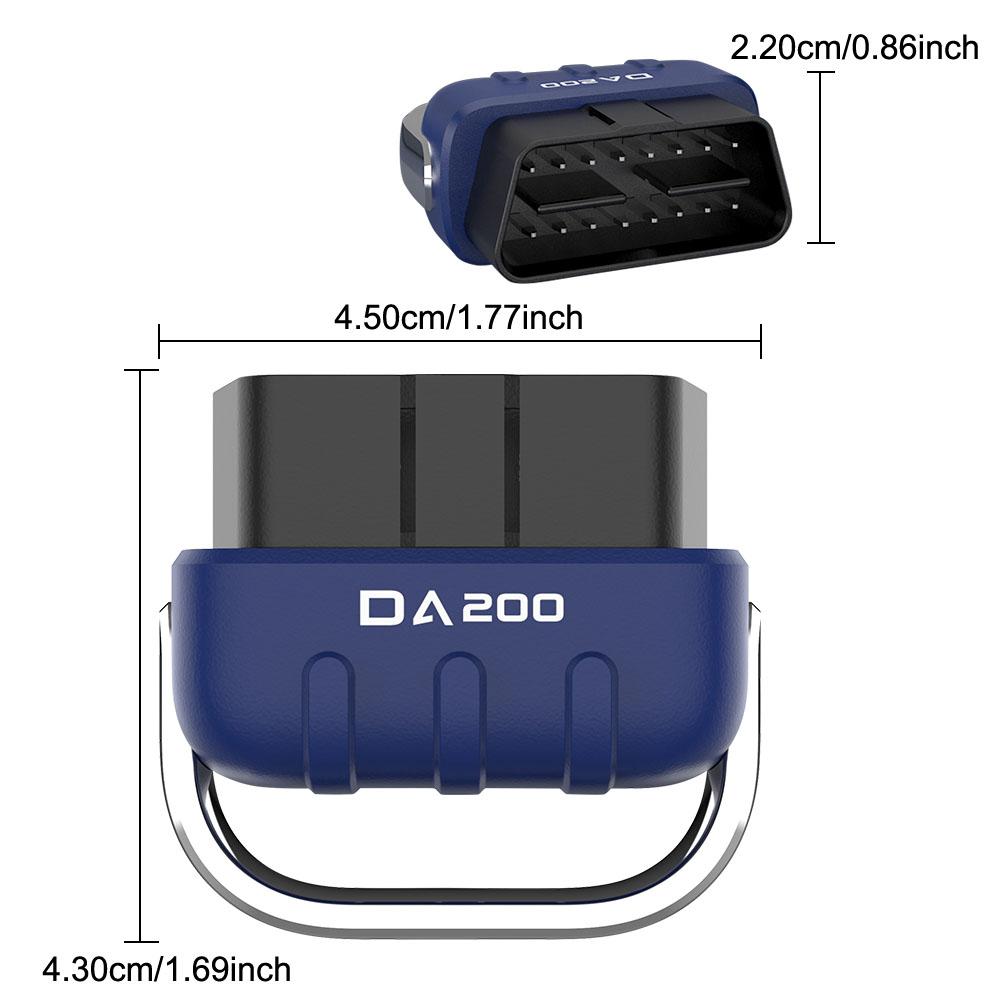 Car Diagnostic Tool Fault Code Clearing DA200 Bluetooth Compatible Car Battery Oxygen Sensor Detector Code Reader AI OBD 2 Scanner
