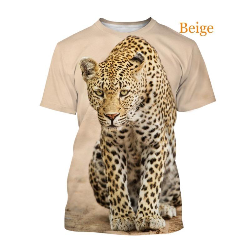 2025 Men's And Women's T-shirt Casual Shirts Funny Loose Tops New Fashion Animal Leopard 3D Printing