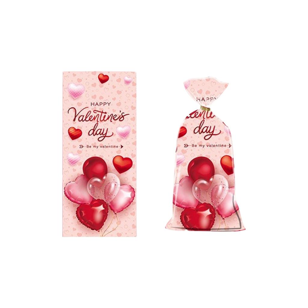 OPP Valentine's Day Flat Candy Packaging Bag Transparent Love Rose Printed Plastic Bag