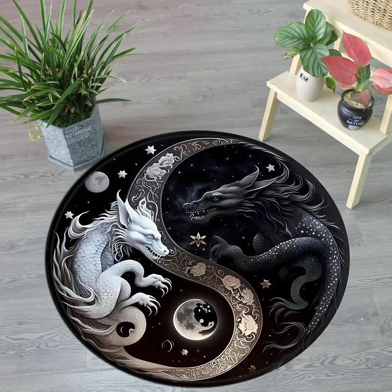 Tree Of Life Round Area Rug Soft Velvet Bath Mat Living Room Sofa Coffee Table Bedroom Bedside Floor Mat