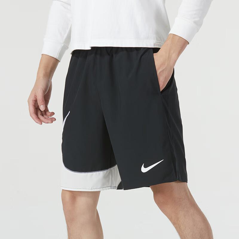 Nike Contrast Logo Print Elastic Waist Breathable Sports Shorts Men Bottoms Black FB8555-010