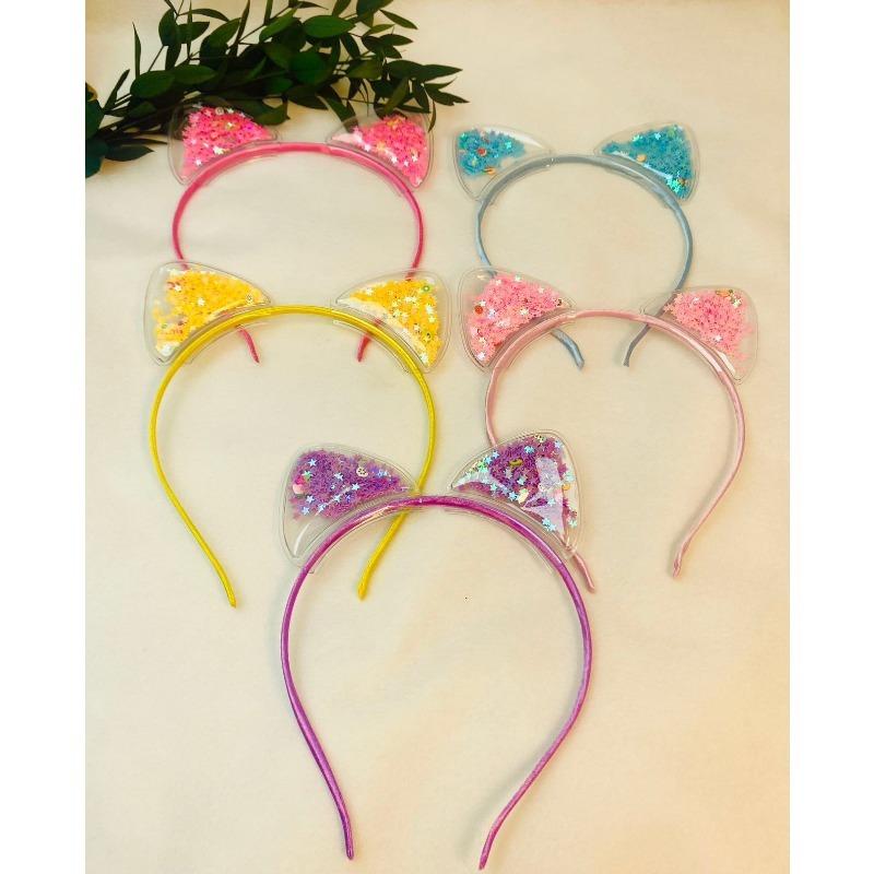 Cat Ears Quicksand Hair Band Crown Rabbit Ears Children's Hair Accessories Students Share Kindergarten Prizes Sequined Elements
