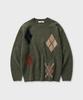 NONBLANK Argyle Pattern Knit_Arborist Green