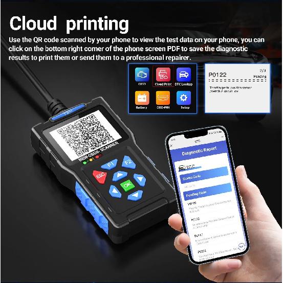 OBD2 Car Scanner Diagnostic Tool Check Engine Fault Code Reader Mode 6,Mode 8 & I/M 24-inch Screen Diagnostic Scanning Tool