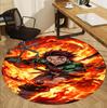 Demon Slayer Pattern Round Rug, Indoor/Outdoor Mat, for Picnic, Gameroom, Bedroom, Office, Living Room, Home Decor Carpet, Birthday Gift