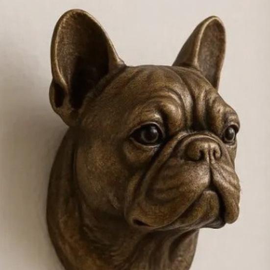 French Bulldog Wall Hook Dog Shaped Decorative Key Hanger Vintage Bulldog Figurine Wall Mounted Hook for Belts Hats Bags Towels Home Office Entryway