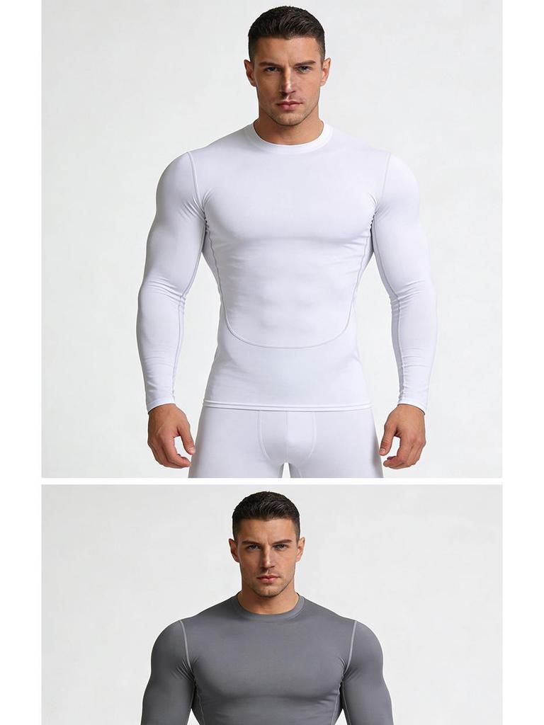 Erkek Uzun Kollu Kompresyon Spor Taban Katmanı - Hızlı Kuruyan ve Nefes Alabilen