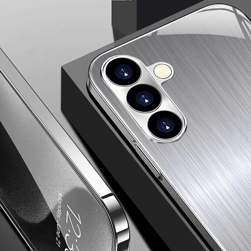 Electroplated Gold New Phone Case for Samsung Galaxy S26 Ultra S25 Plus S24 S23 S22 Fe Tempered Glass Artistic Texture Patterns