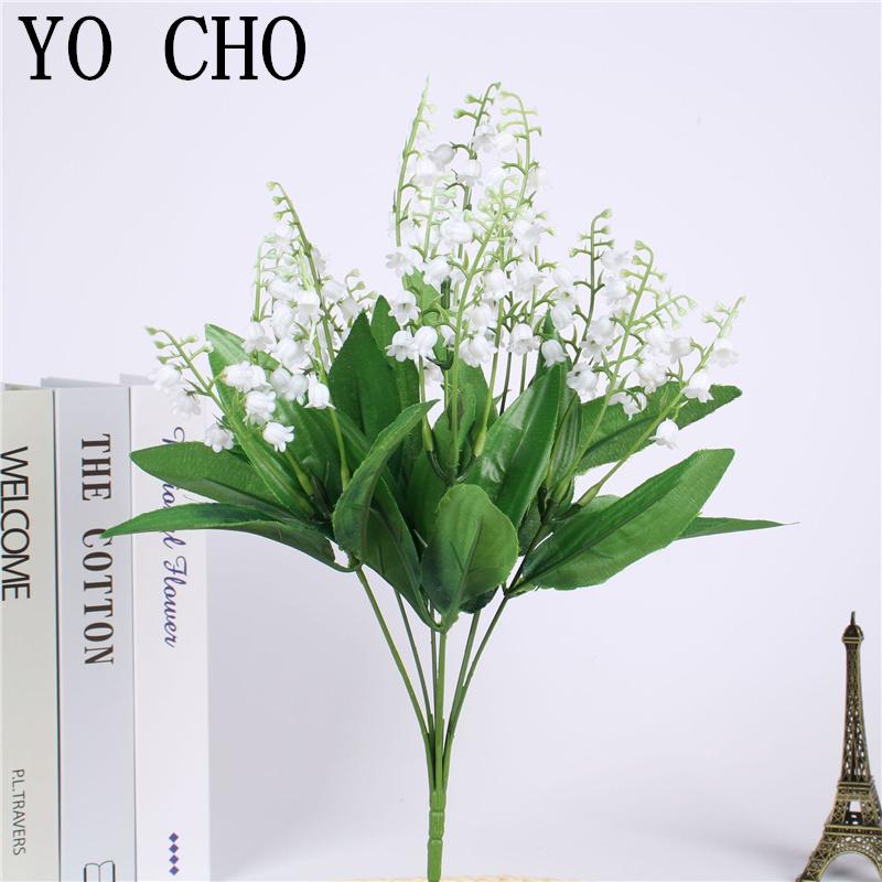 

Искусственные цветы Ландыш 7 веток Искусственный пластиковый цветок лилии Свадебный букет Декор для свадебной вечеринки Искусственные цветы белый