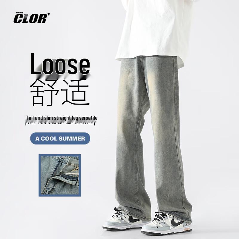 

CLOR Мужские джинсы прямого кроя в стиле хай-стрит S