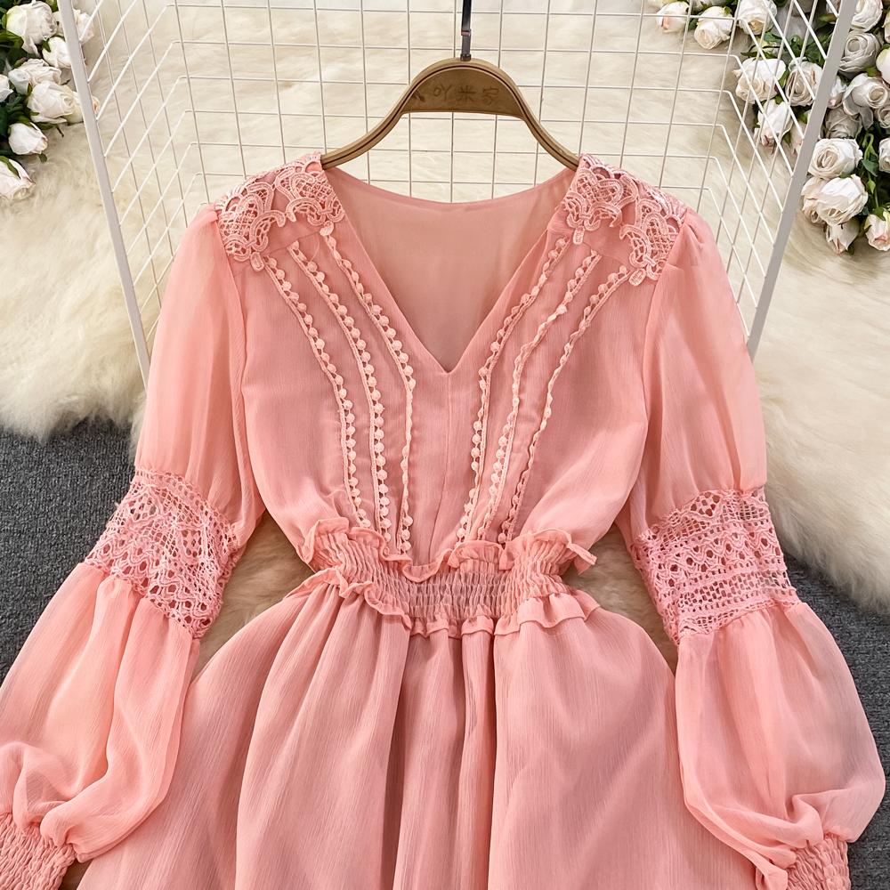 Новое повседневное весенне-летнее однотонное тонкое полное женское платье трапециевидной — фото 19