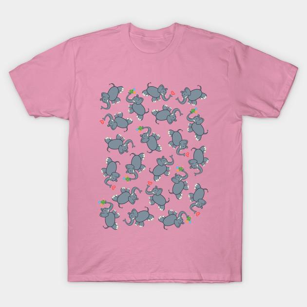 T-Shirt Damen Elefanten Harajuku Druck Kawaii T-Shirt Sommer Kurzarm Damen T-Shirt Top Tee