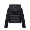 Nuovo Inverno Donna Nero Pendolare Versatile Collo Alto Cappuccio Slim Giacca di Cotone con Maniche a Contrasto