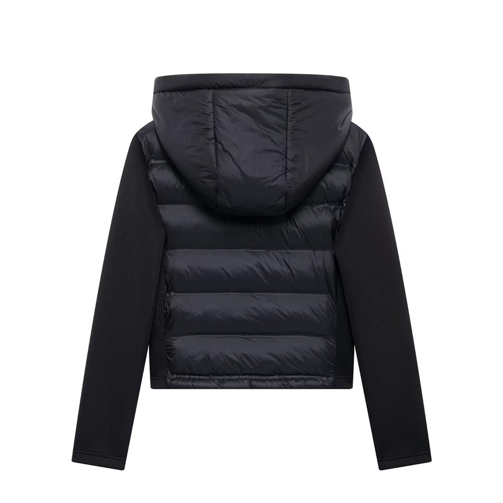 Nuovo Inverno Donna Nero Pendolare Versatile Collo Alto Cappuccio Slim Giacca di Cotone con Maniche a Contrasto