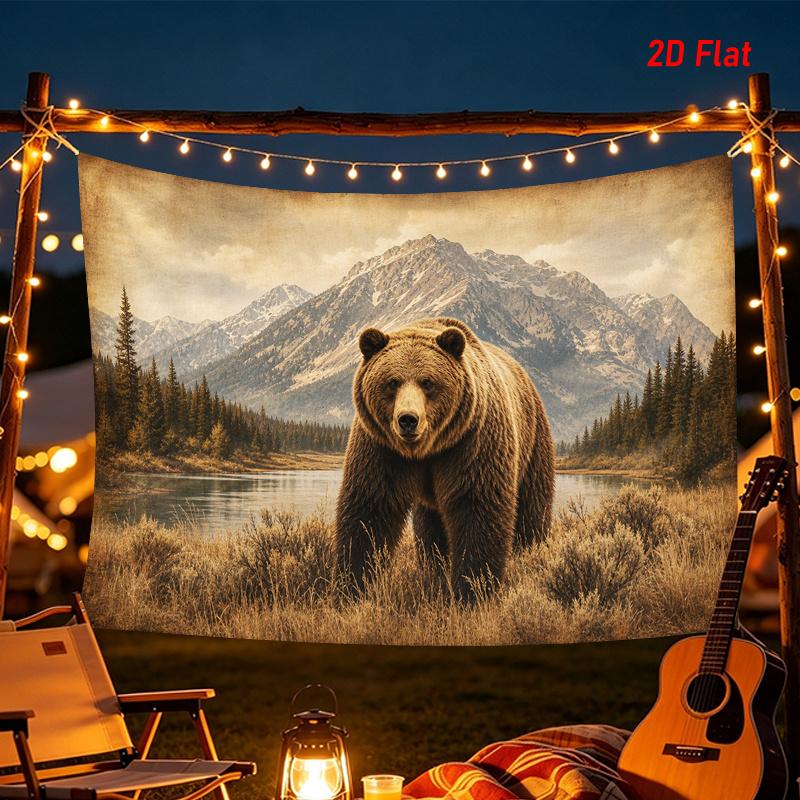 1Pc Horizontal Majestic Brown Tapestry Wall Hanging, Decorative Fabric Poster for Bedroom, Living Room, Dorm & Home Decor