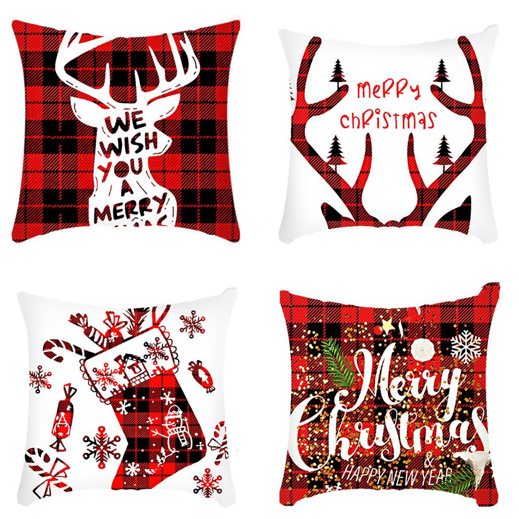 Popular Christmas Pillowcases for Holidays Santa Claus Linen Home Decoration Pillowcases