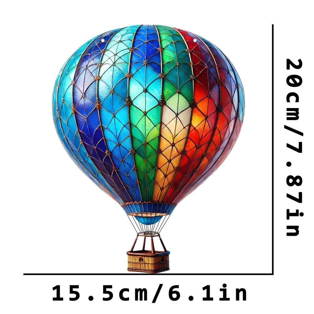 Cross-Border Hot Air Balloon Sun Catcher: Stained Glass Acrylic Garden Decoration Pendant