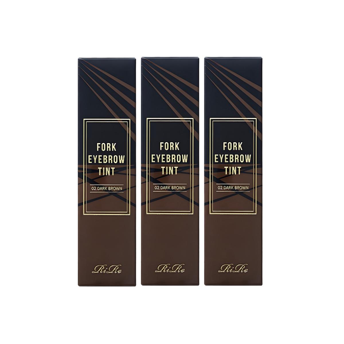 

RIRE Fork Eyebrow Tint [02 Dark Brown] Long-Lasting 4-Prong Tip Microblade Effect 2g (Pack of 3)