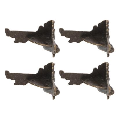 4PCS Angle Code Vintage Wooden Box Feet Four Sides Fixed Zinc Alloy Furniture Leg Feet Bronze Decorative Legs Jewelry Boxes