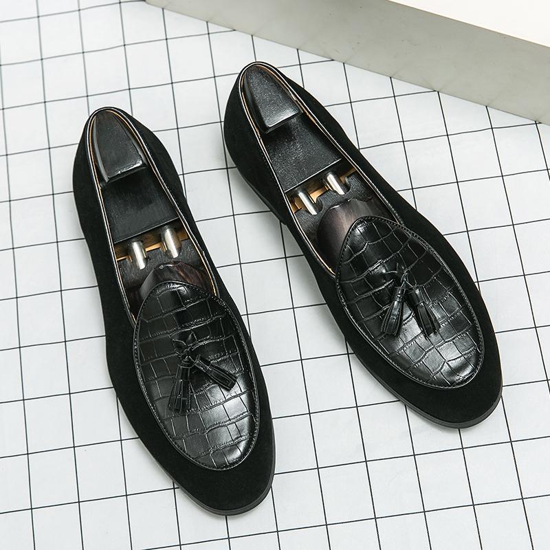 Fashion Casua Leather Shoes For Men Trend Slip On Social Leather Shoes Men Yuppie Office Party Shoes Loafers Male