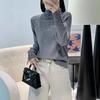 Women's Pure Wool High Neck Sweater, Loose Fit Plus Size, Mid-Length for Autumn/Winter, Covers Buttocks, Cashmere Knitwear