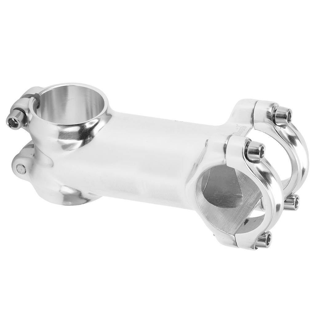 Meijun Silver Road Bike Stem Bicycle Stem for MTB 31.8x80mm for 28.6mm Front Fork Clamp